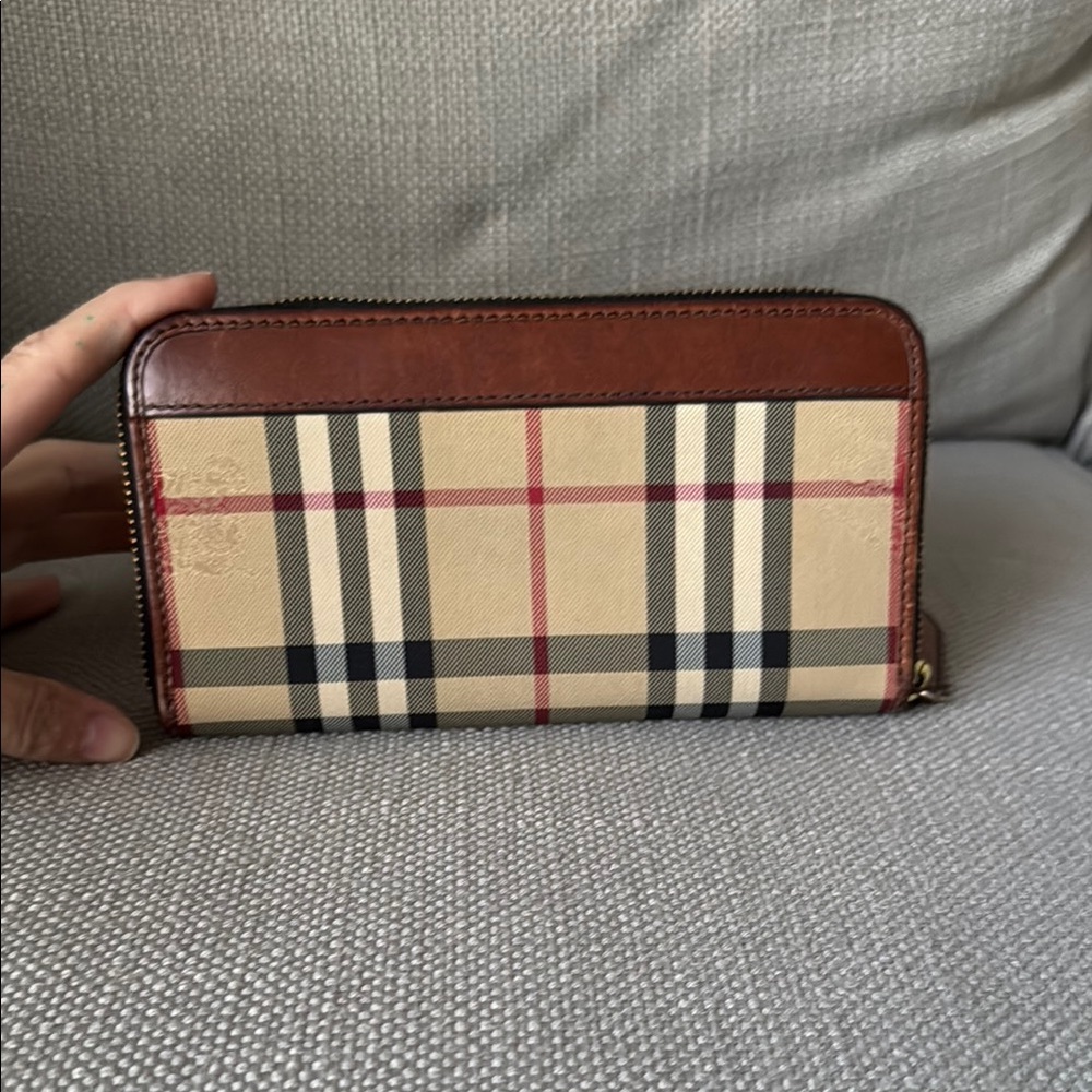 Burberry Check Zip Wallet